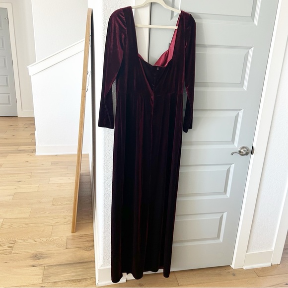 New Anthropologie Jenny Yoo Rachel Red Velvet Gown BHLDN - Picture 4 of 6